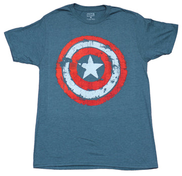 Captain America Mens T-Shirt - Distressed Shield Logo Image