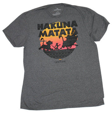 Lion King Mens T-Shirt - Hakuna Matata Trio Walk Before Sunset