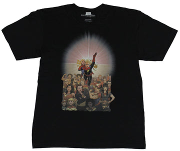 Captain Marvel Mens T-Shirt - Captain Marvel Leading a Giant Carol Corps Crew