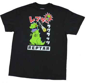 Rugrats Mens T-Shirt- Reptar Meteor Strike Below Kanji Image