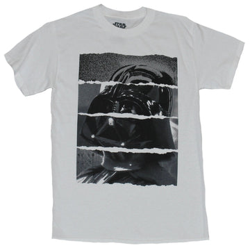 Star Wars Mens T-Shirt - Darth Vader Ripped Photo Face Image
