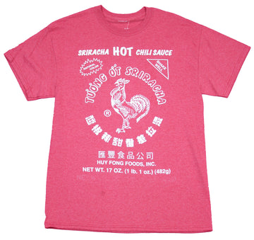 Sriracha Mens T-Shirt - Hot Chili Sauce Classic Rooster White Print Logo