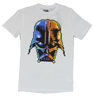 Star Wars Mens T-Shirt - 8-Bit Pixelated Darth Vader Helmet Image