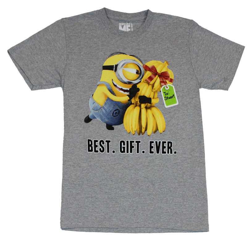 Despicable Me Mens T-Shirt - Best Gift Ever Minon Hugging Banana Image