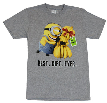 Despicable Me Mens T-Shirt - Best Gift Ever Minon Hugging Banana Image