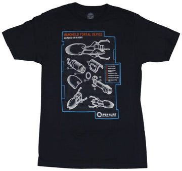 Portal 2 Mens T-Shirt - Portal Gun Classic Blue Print image
