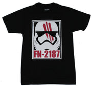 Star Wars Force Awakens Mens T-Shirt - Fn-2187 Finn Blood Streaked Mask Image - Inmyparentsbasement.com