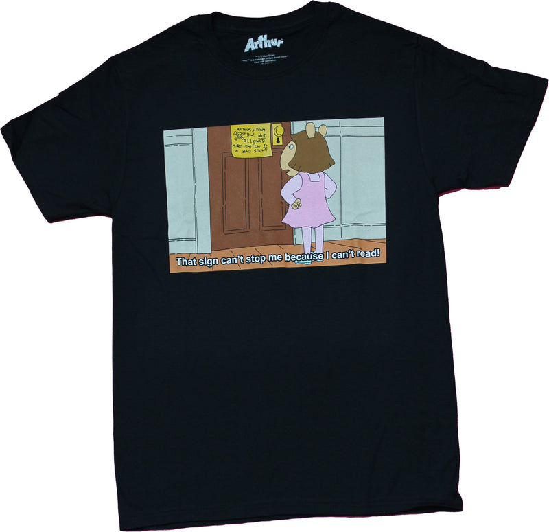 Arthur Mens T-Shirt  - D.W. Door Sign Can't Stop Me