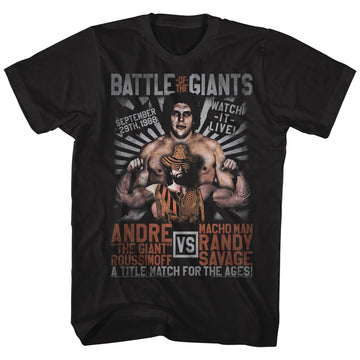 Andre The Giant Mens S/S T-Shirt - Versus Match - Solid Black