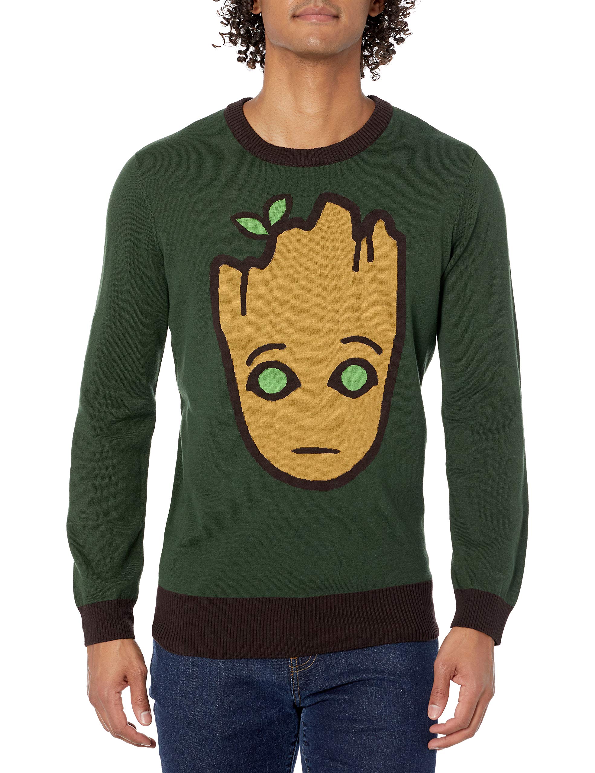 Marvel Men's Guardians of The Galaxy Groot Long Sleeve Sweater