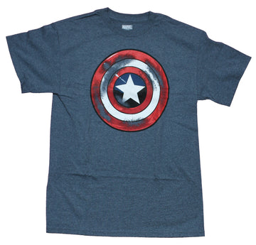 Captain America Mens T-Shirt - Rubbed Logo Shield Image