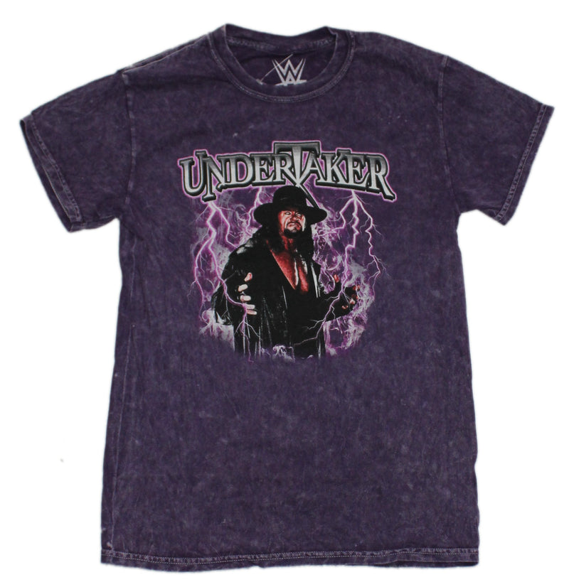 WWE Mens T-Shirt - Undertaker Lighting Surrounded Photo - Inmyparentsbasement.com