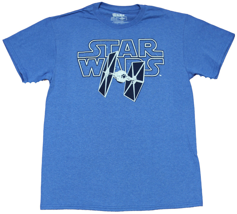 Star Wars Mens T-Shirt -  Tie Fighter Attack Over Word Logo