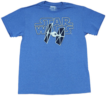 Star Wars Mens T-Shirt -  Tie Fighter Attack Over Word Logo