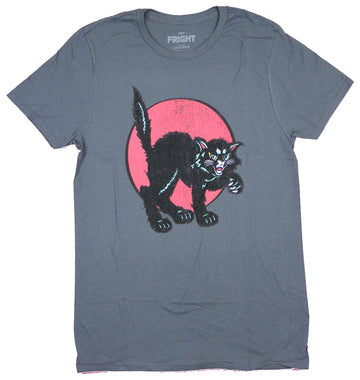 Halloween Cat Mens T-Shirt- Loot Fright Screeching Cat Image