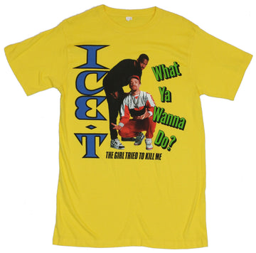 Ice T Mens T-Shirt - "What Ya Wanna Do?" Old School Image