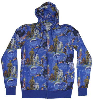Star Wars Mens Hoodie Sweatshirt - New Hope Painted Style Allover Print Image
