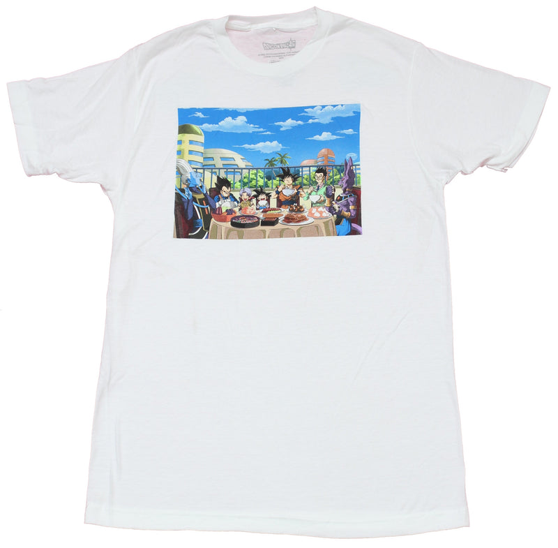 Dragon Ball Z Mens T-Shirt -  Full Sayian Crew Sitting Down For A Feast