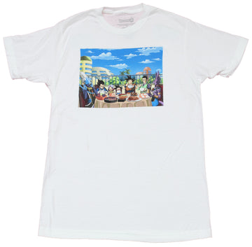 Dragon Ball Z Mens T-Shirt -  Full Sayian Crew Sitting Down For A Feast