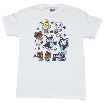 Animal Crossing Mens T-Shirt - 8 Character Collection With Logo