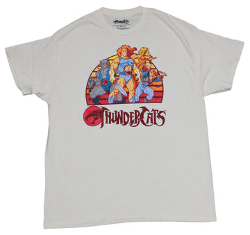 Thundercats Mens T-Shirt - Liono Panthro Cheetarah Over Logo
