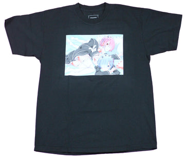 RE Zero Mens T-Shirt  - Rem & Ram Provocative Front Logo Back