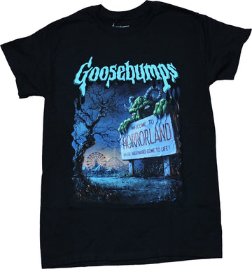 Goosebumps Mens T-Shirt - Welcome to Horrorland Rollercoaster Cover