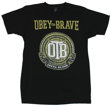 Obey the Brave Mens T-Shirt - "Young Blood" Distessed OTB Logo Image