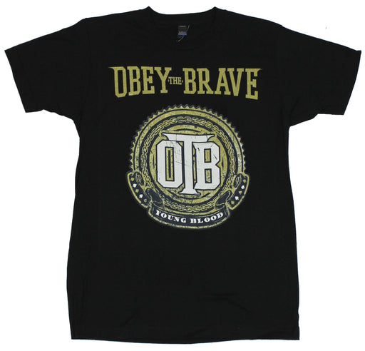 Obey the Brave Mens T-Shirt - "Young Blood" Distessed OTB Logo Image - Inmyparentsbasement.com