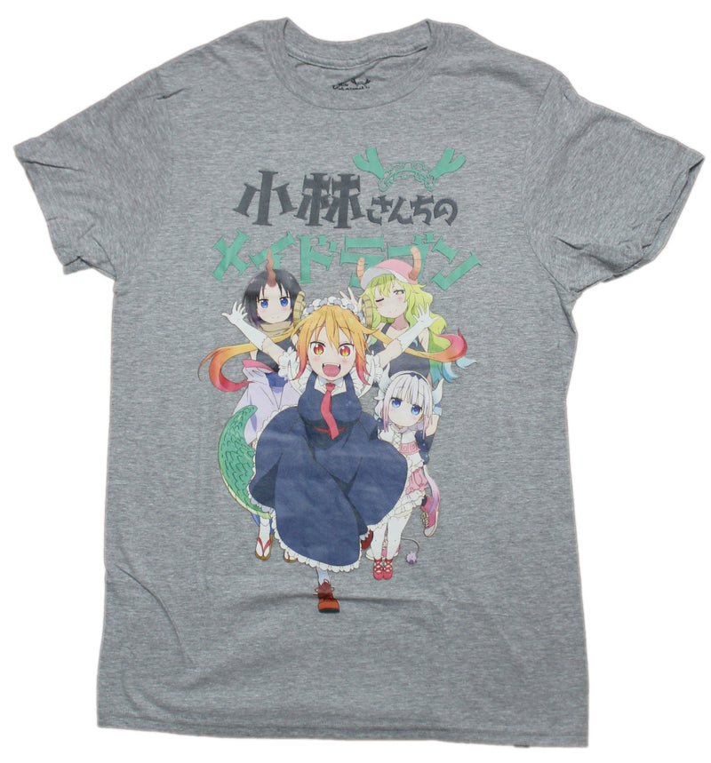 Miss Kobayashi's Dragon Maid Mens T-Shirt - Main Charcter Kanji Group - Inmyparentsbasement.com