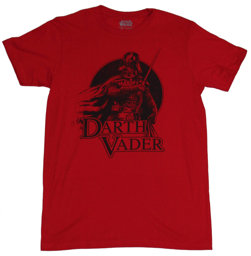 Star Wars Mens T-Shirt -Windswept Darth Vader Circle Over Name