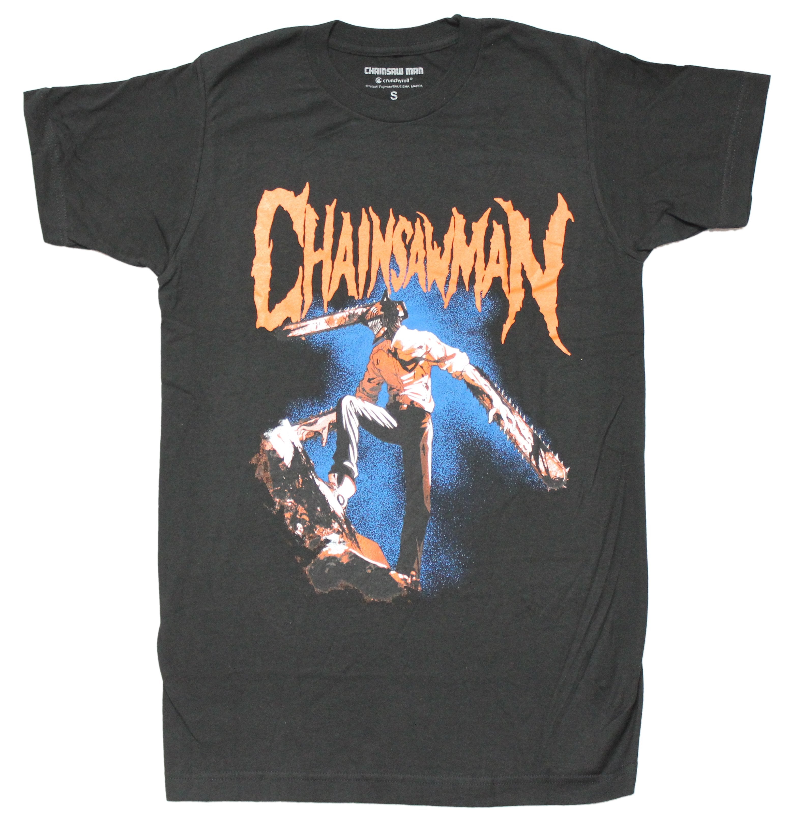 Chainsaw Man Mens T-Shirt - W/ Bloody Saws Beneath Name