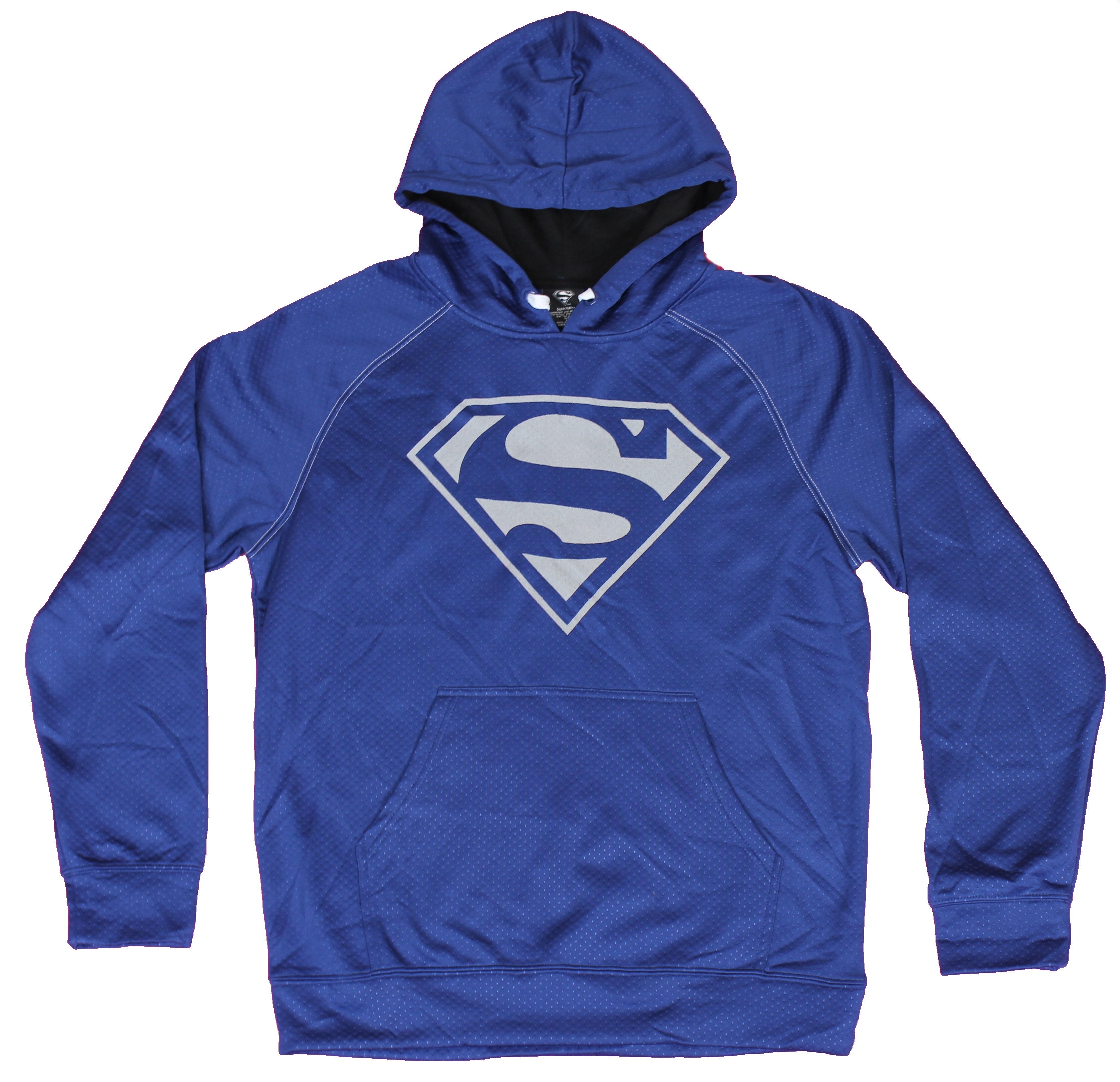 Superman  Mens Pullover Hoodie - Gray Classic Logo Image