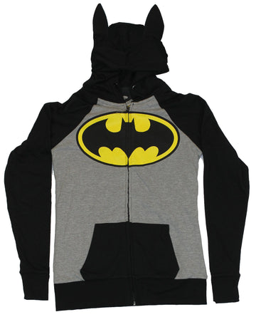 Batman (DC Comics)Girls Reversible Hoodie Sweatshirt - Batman Logo Comic Panels