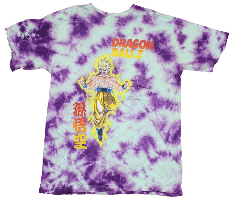 Dragon Ball Z Mens T-Shirt - Powered Goku Tie Dye Style