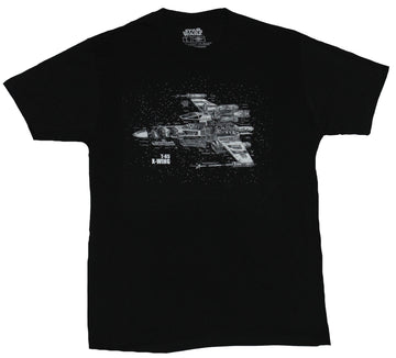 Star Wars Mens T-shirt - X-Wing T-65  Blown out Schematics Image