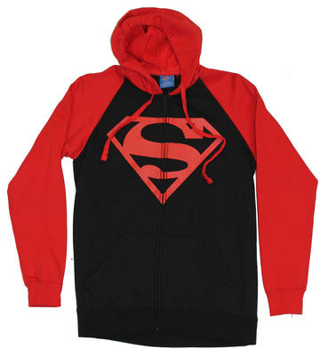 Superman SuperBoy Mens Hoodie Sweatshirt - Classic Red and Black Logo