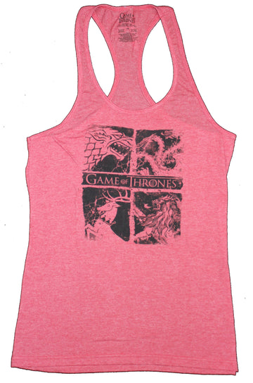 Game of Thrones Girls Tank Top- Distressed Image of 4 Houses