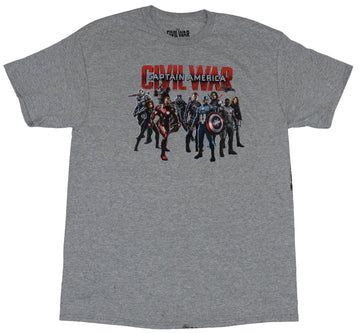 Captain America (Marvel) Mens T-Shirt  - Civil War Movie Style Heroes Under Lo