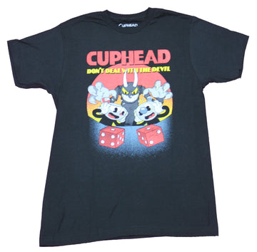 Cuphead Mens T-Shirt - Don't Deal With The Devil Dice Roll Image