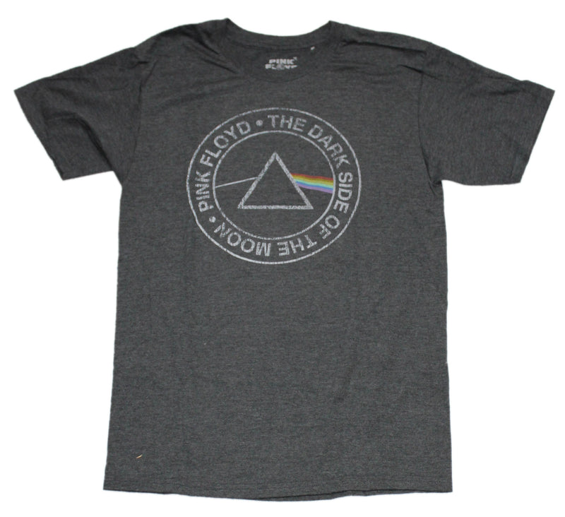 Pink Floyd Mens T-Shirt - Distressed Dark Side of The Moon Circle