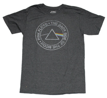 Pink Floyd Mens T-Shirt - Distressed Dark Side of The Moon Circle
