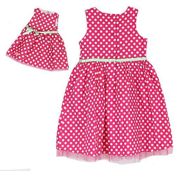 Our Generation Me & You Matching Outfits - Pink Dress with White Polka Dots - Size 6