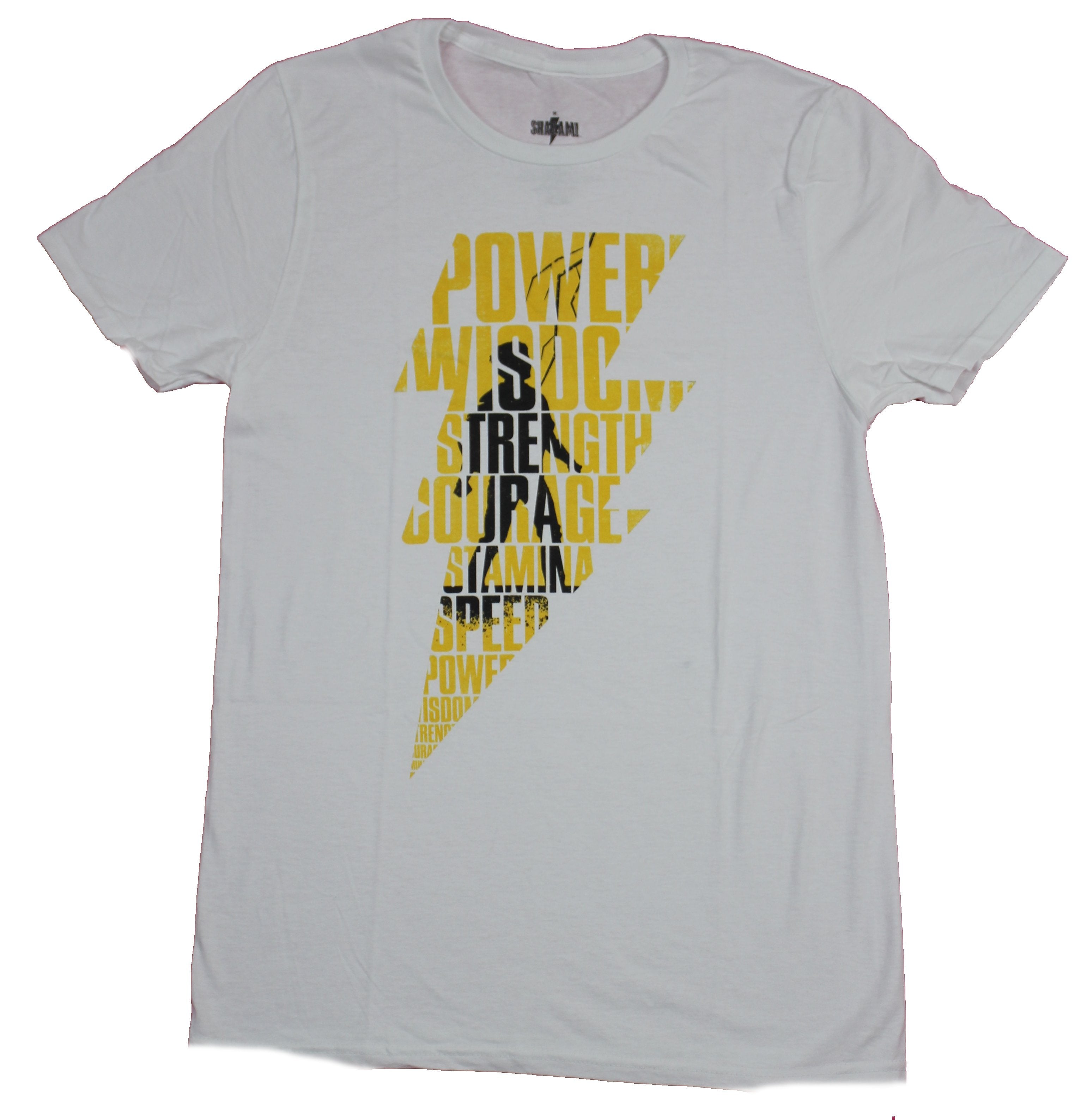 Shazam Mens T-Shirt  - Classic Bolt Filled With Billy Batson Virtues of Shazam