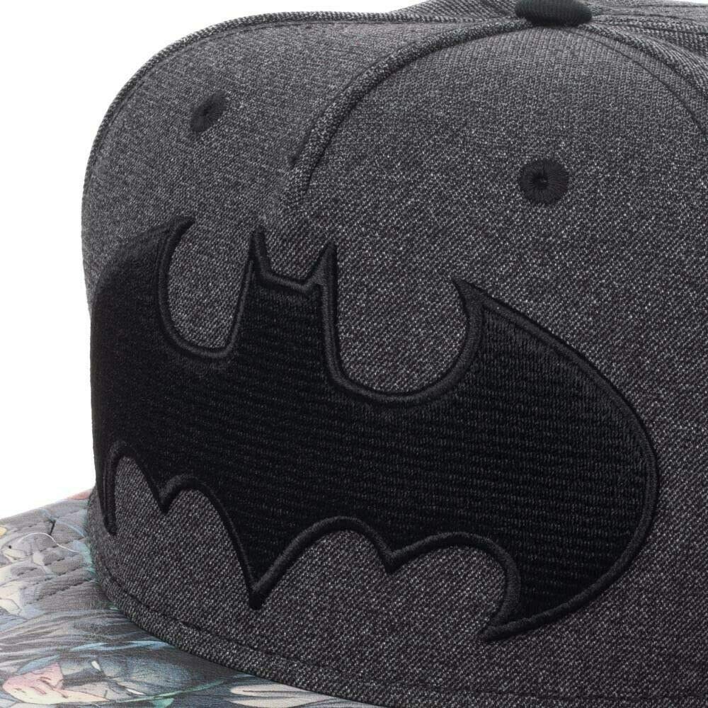 Batman Embriodered Logo Sublimated Bill Snapback Black