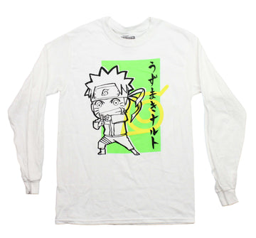 Naruto Shippuden Mens Long Sleeve T-Shirt -  Chibi Naruto Shadow Clone Sign