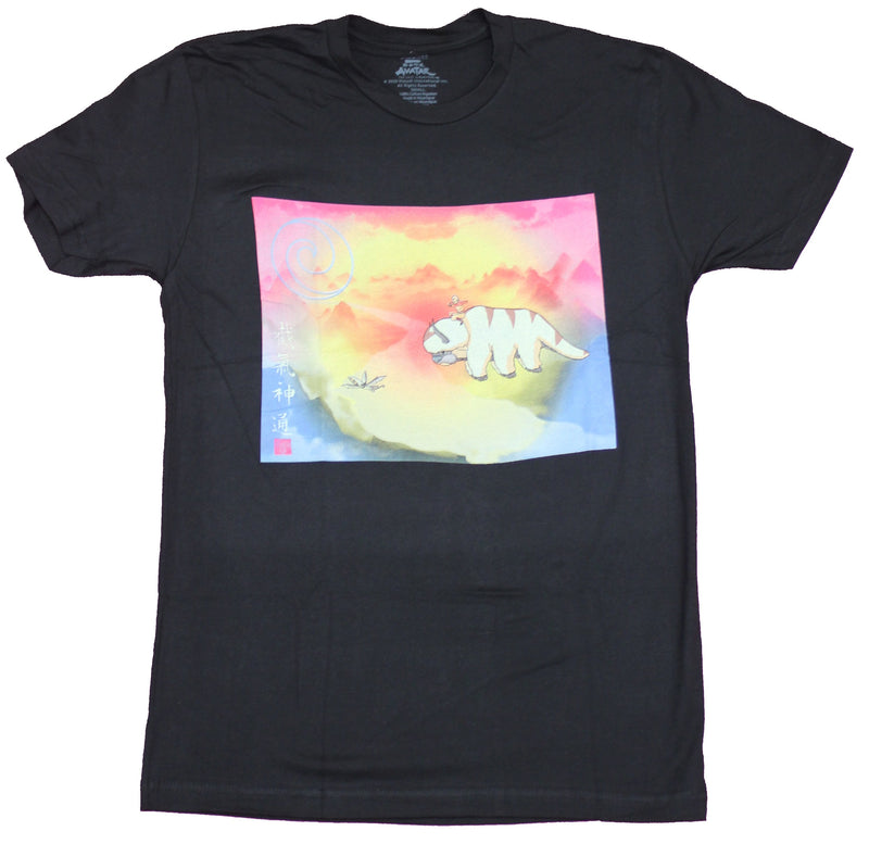 Avatar Last Airbender Mens T-Shirt  - Flying Bison Rainbow Colors Image
