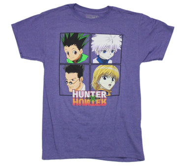 Hunter X Hunter  Mens T-Shirt - Character Boxes Over Logo