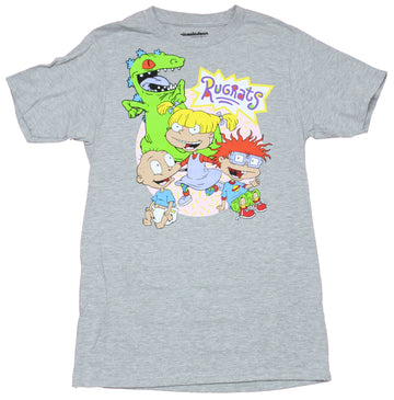 Rugrats Mens T-Shirt - Pink Circle Smiling Group