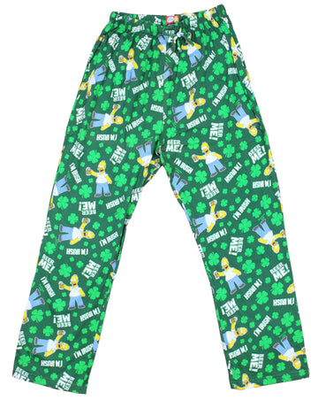 Simpsons Homer Beer Me! I'm Irish! St PAtrick's Day Mens Lounge Pajama Pants